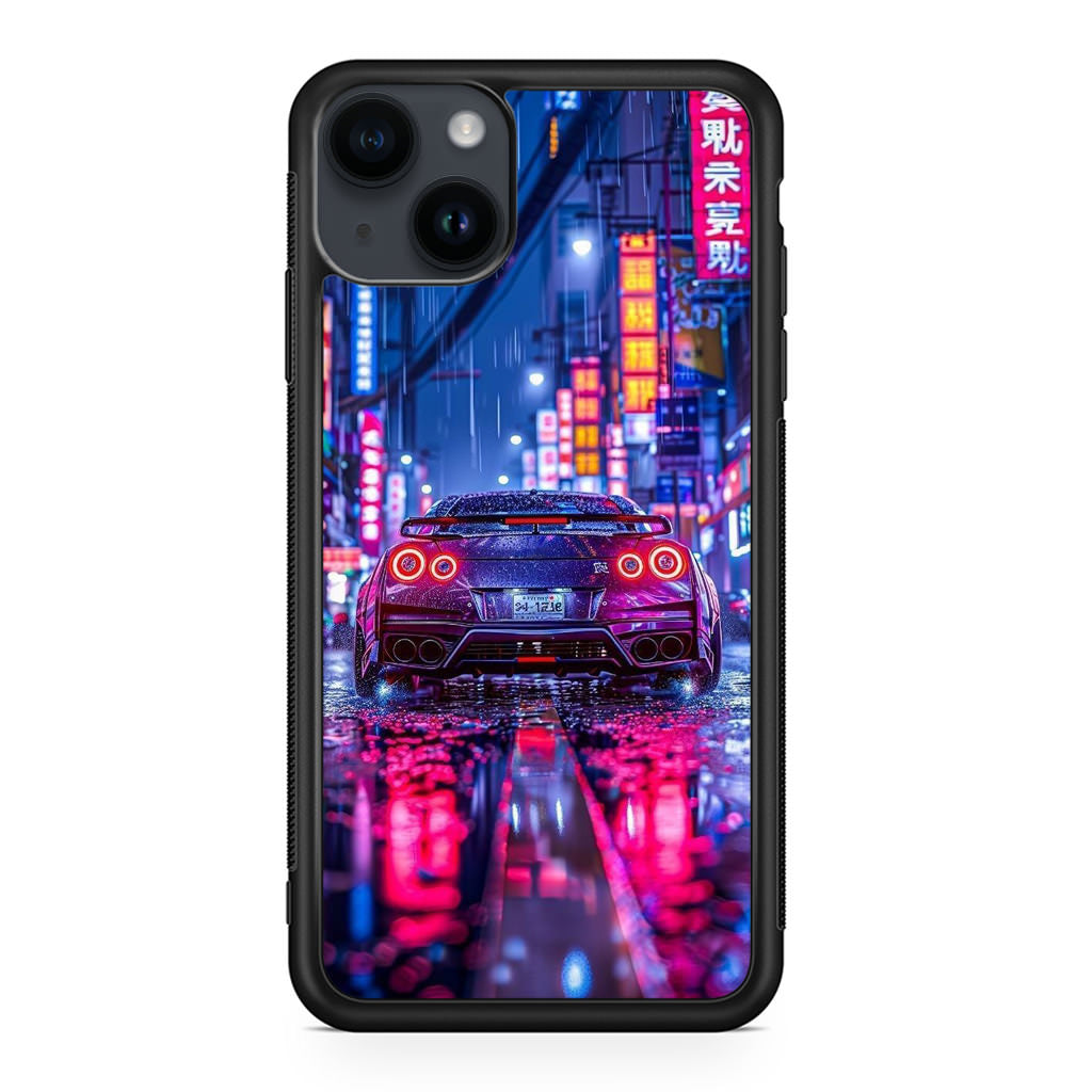 Neon Midnight Drift Tokyo Rain iPhone 14 / 14 Plus Case