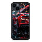 Red Sport Car in the Rain iPhone 14 / 14 Plus Case