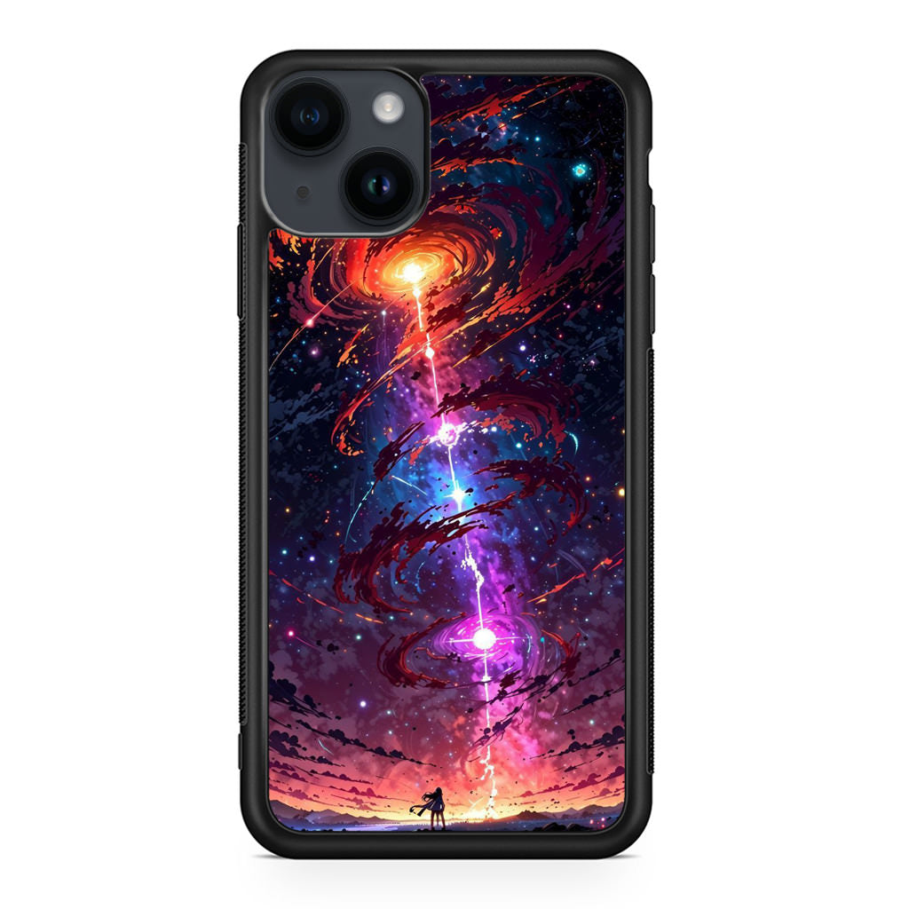 Stargazer at the Axis of Creation iPhone 14 / 14 Plus Case