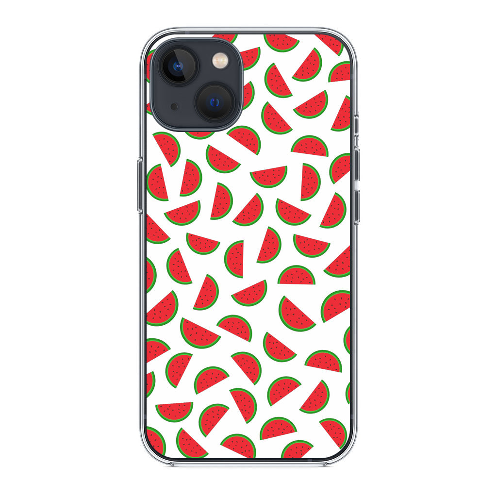 Watermelon Fruit Pattern White iPhone 15 / 15 Plus Case