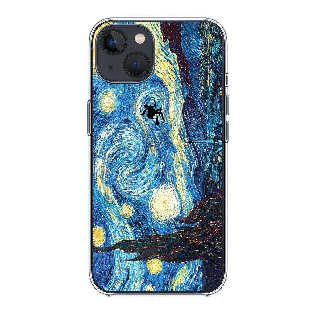 Witch on The Starry Night Sky iPhone 15 / 15 Plus Case