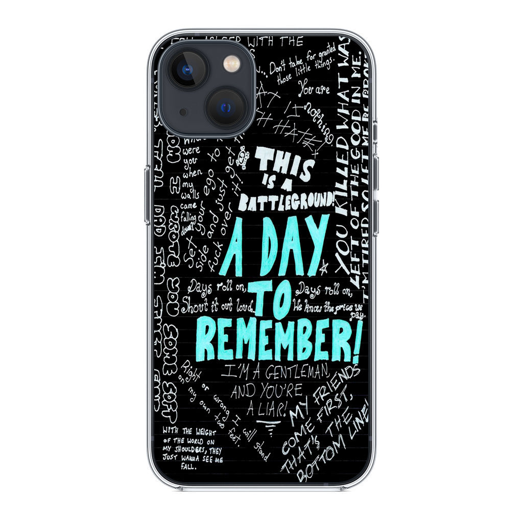 A Day To Remember Quote iPhone 15 / 15 Plus Case