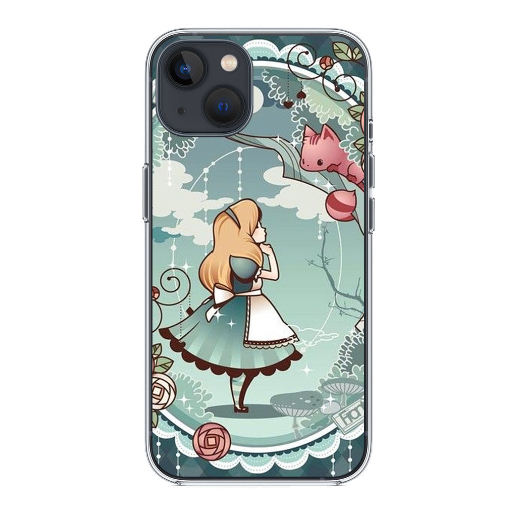 Alice And Cheshire Cat Poster iPhone 15 / 15 Plus Case