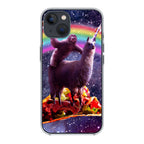 LLama And Sloth On Space iPhone 15 / 15 Plus Case
