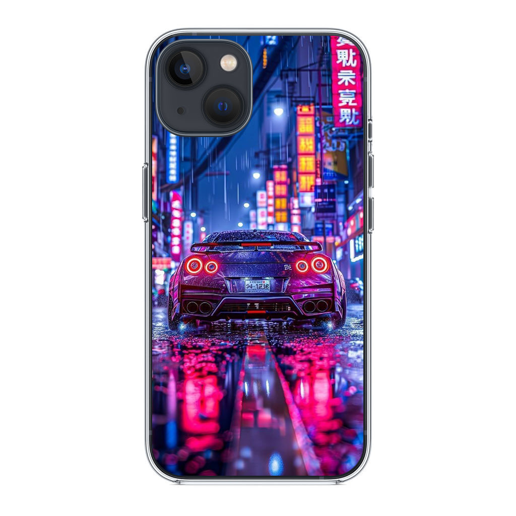 Neon Midnight Drift Tokyo Rain iPhone 14 / 14 Plus Case