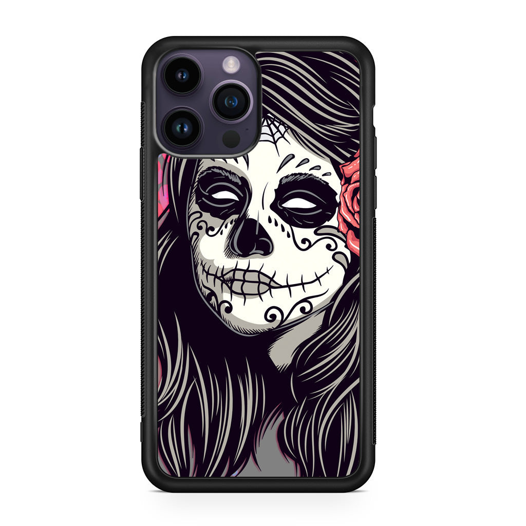 Girl Skull Flower iPhone 15 Pro / 15 Pro Max Case