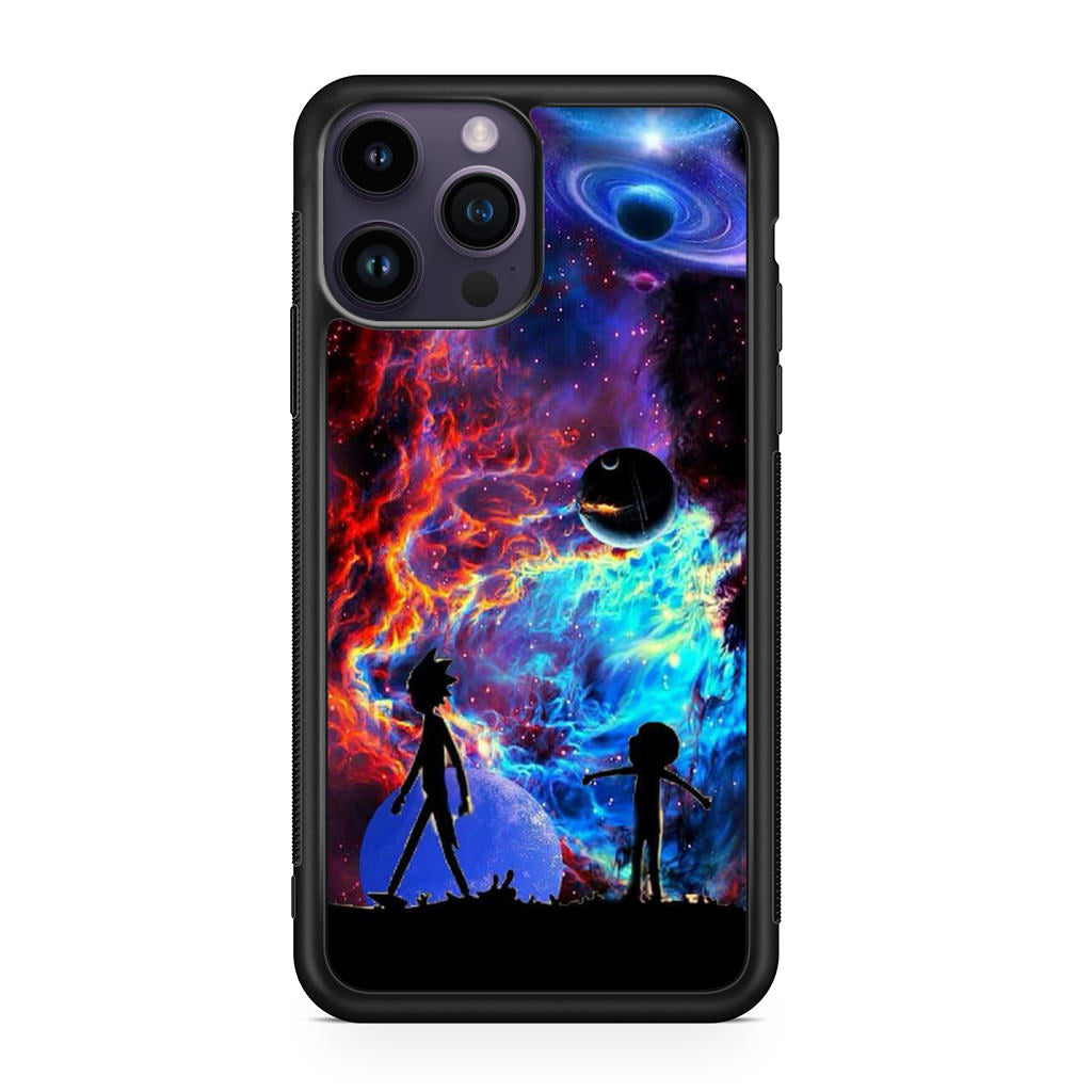 Rick And Morty Flat Galaxy iPhone 14 Pro / 14 Pro Max Case