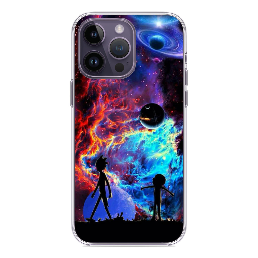 Rick And Morty Flat Galaxy iPhone 14 Pro / 14 Pro Max Case