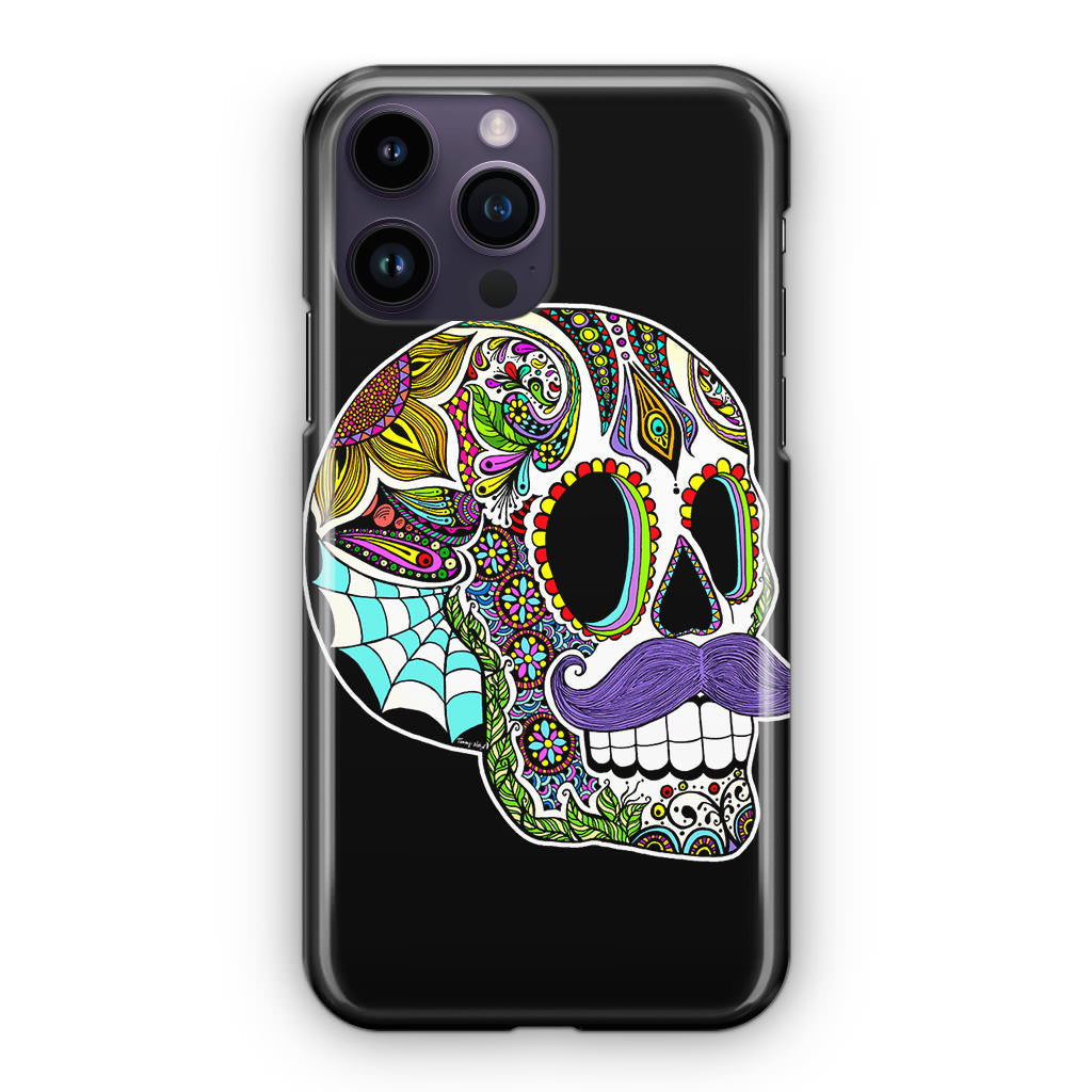 Mustache Sugar Skull iPhone 15 Pro / 15 Pro Max Case