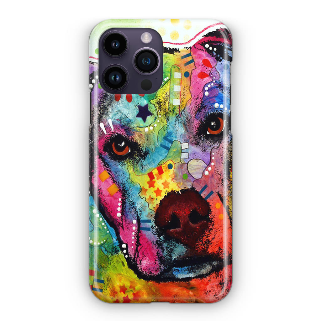Pitbull Love Painting iPhone 15 Pro / 15 Pro Max Case