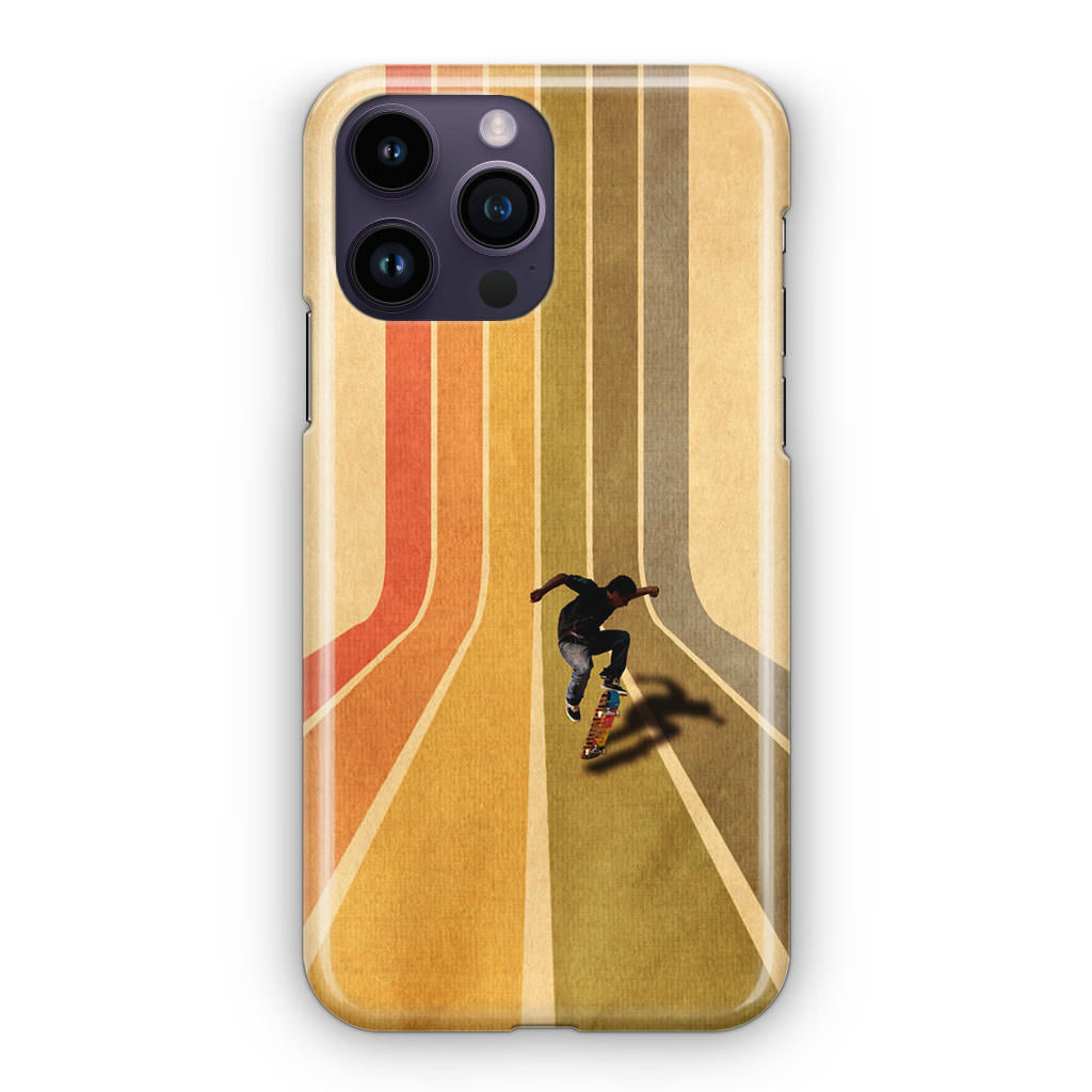 Vintage Skateboard On Colorful Stipe iPhone 15 Pro / 15 Pro Max Case
