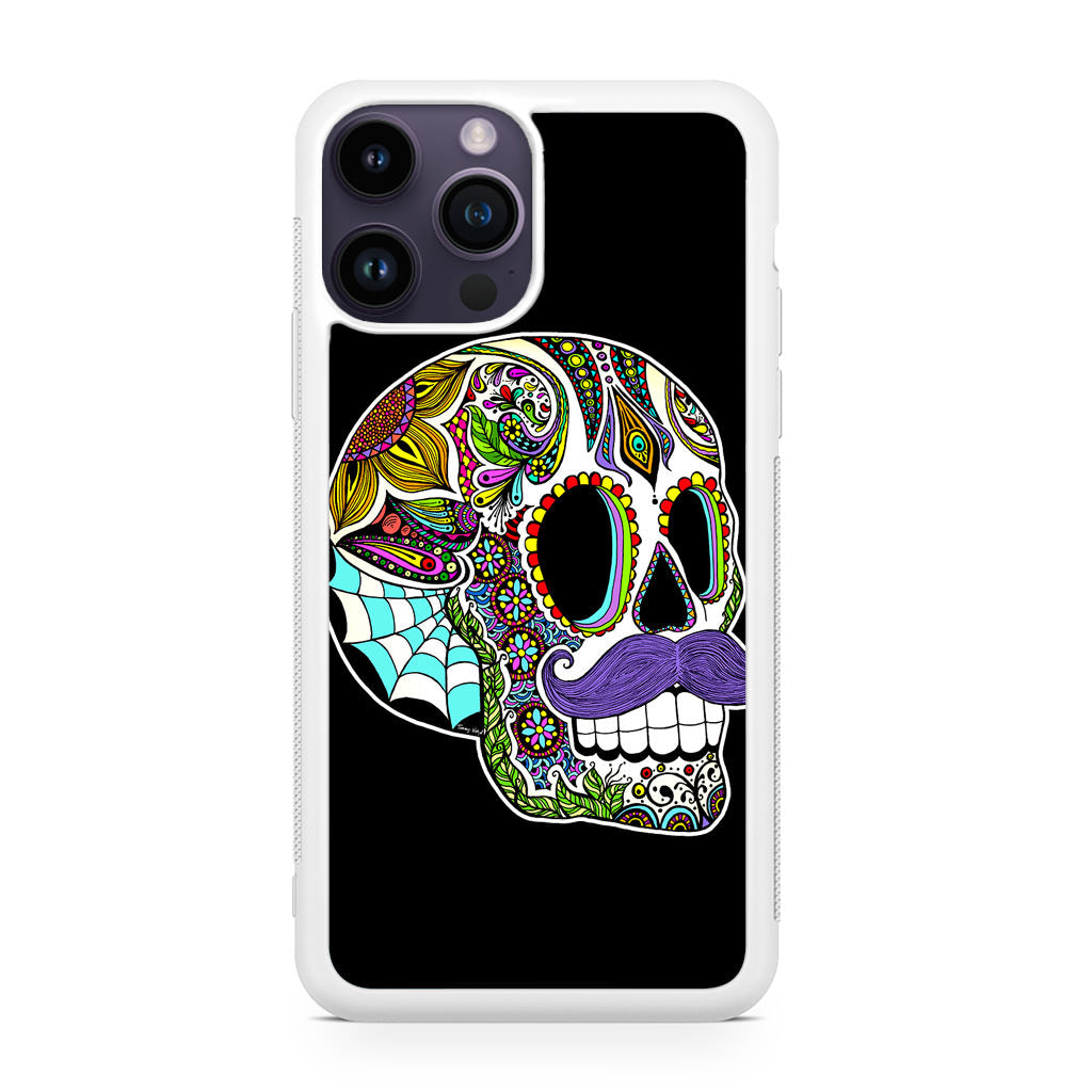 Mustache Sugar Skull iPhone 15 Pro / 15 Pro Max Case