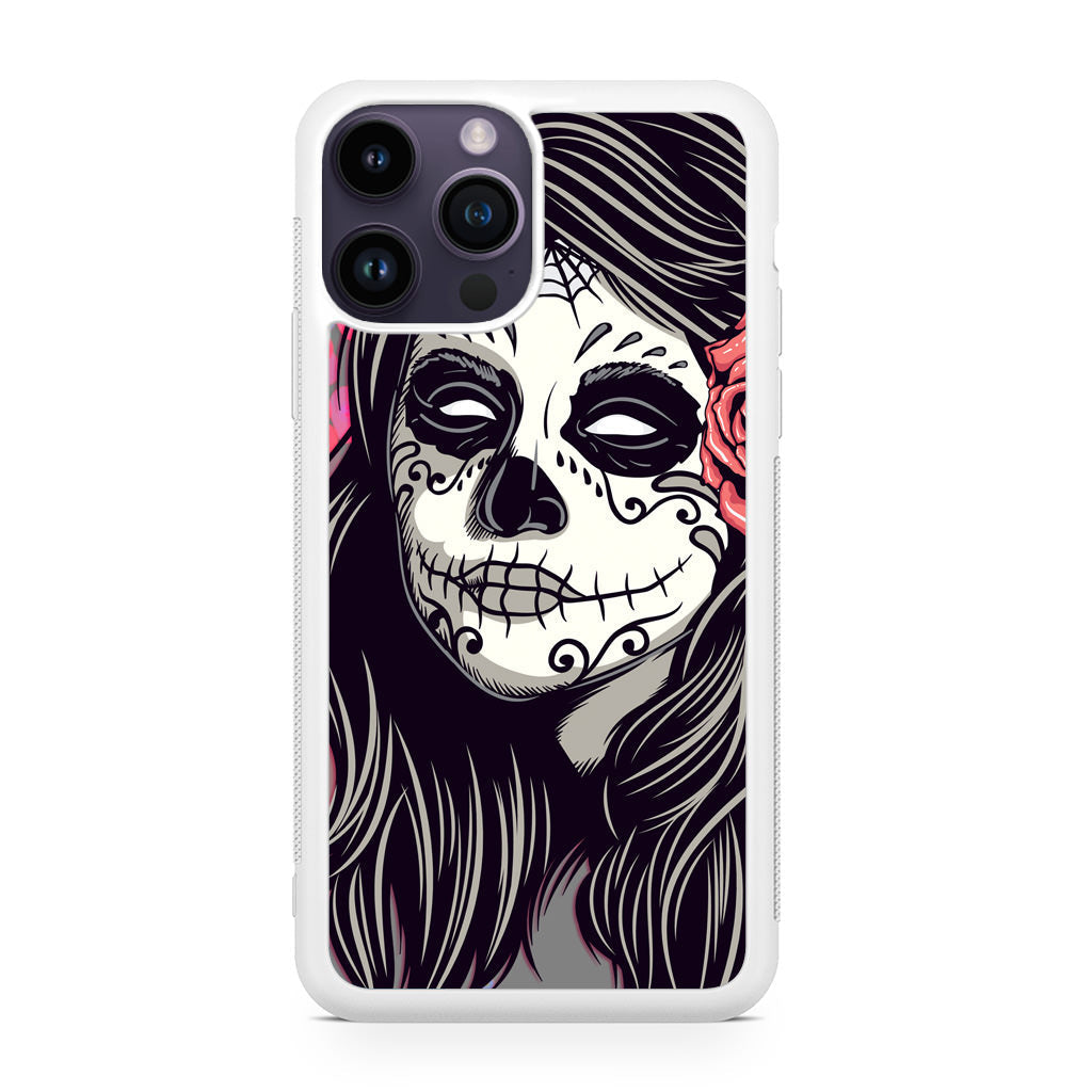Girl Skull Flower iPhone 15 Pro / 15 Pro Max Case