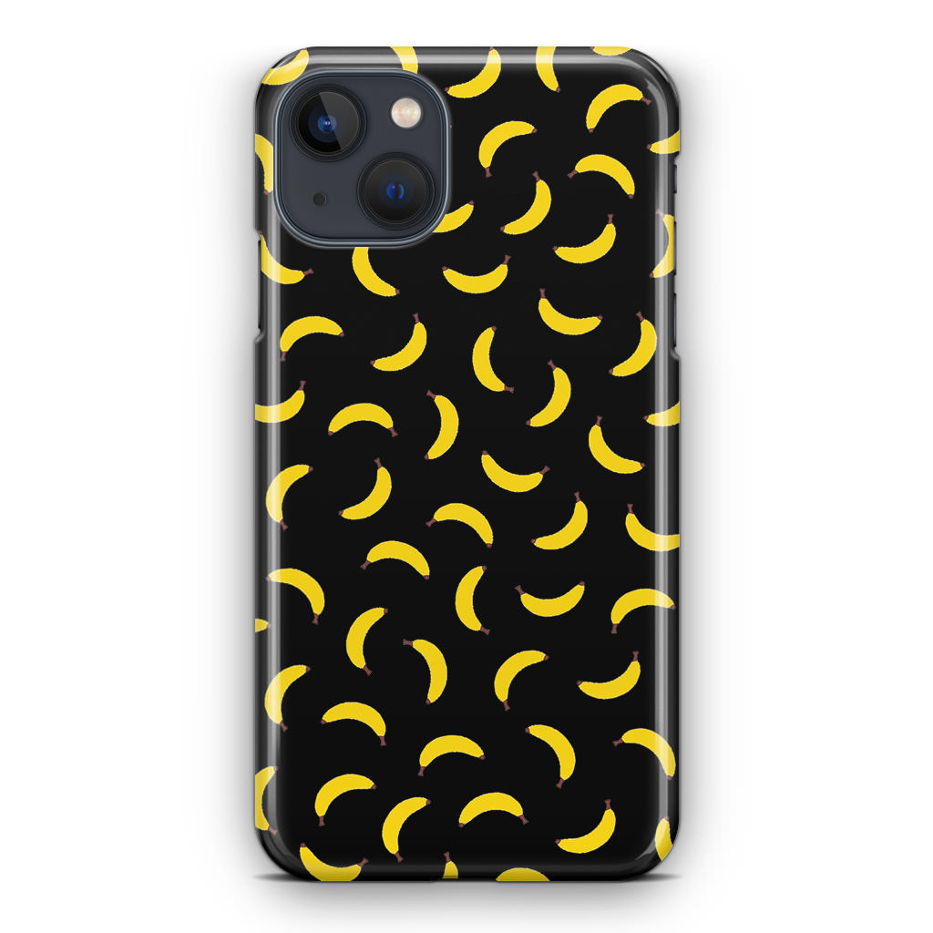 Bananas Fruit Pattern Black iPhone 15 / 15 Plus Case