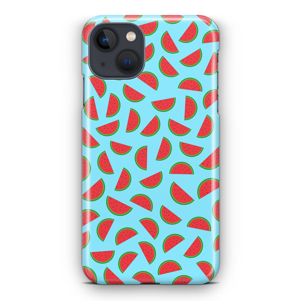 Watermelon Fruit Pattern Blue iPhone 15 / 15 Plus Case