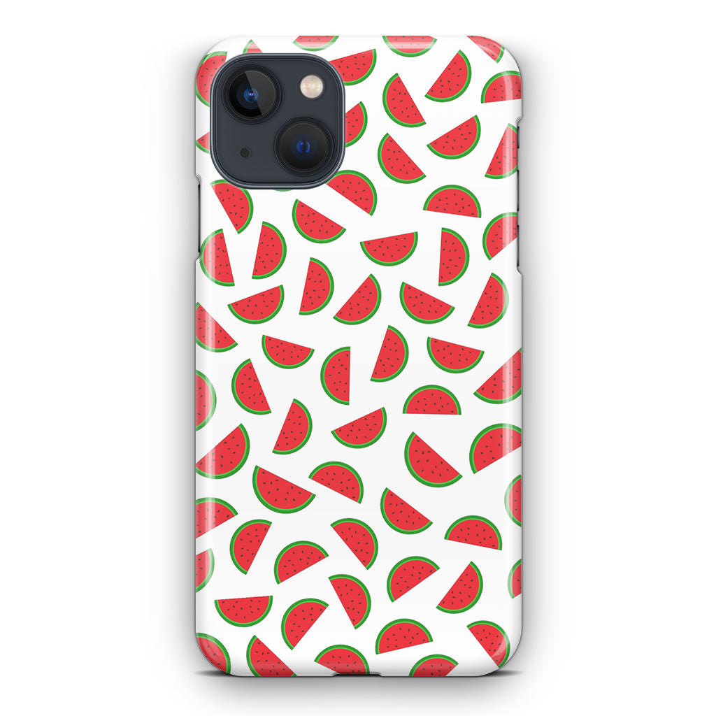 Watermelon Fruit Pattern White iPhone 15 / 15 Plus Case