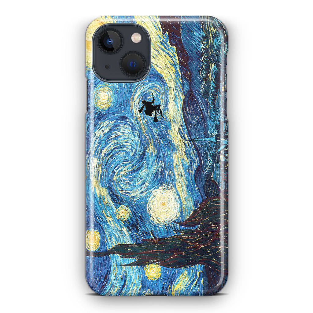 Witch on The Starry Night Sky iPhone 15 / 15 Plus Case