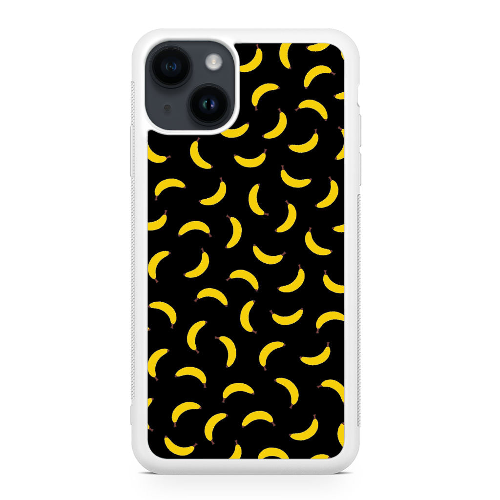 Bananas Fruit Pattern Black iPhone 15 / 15 Plus Case