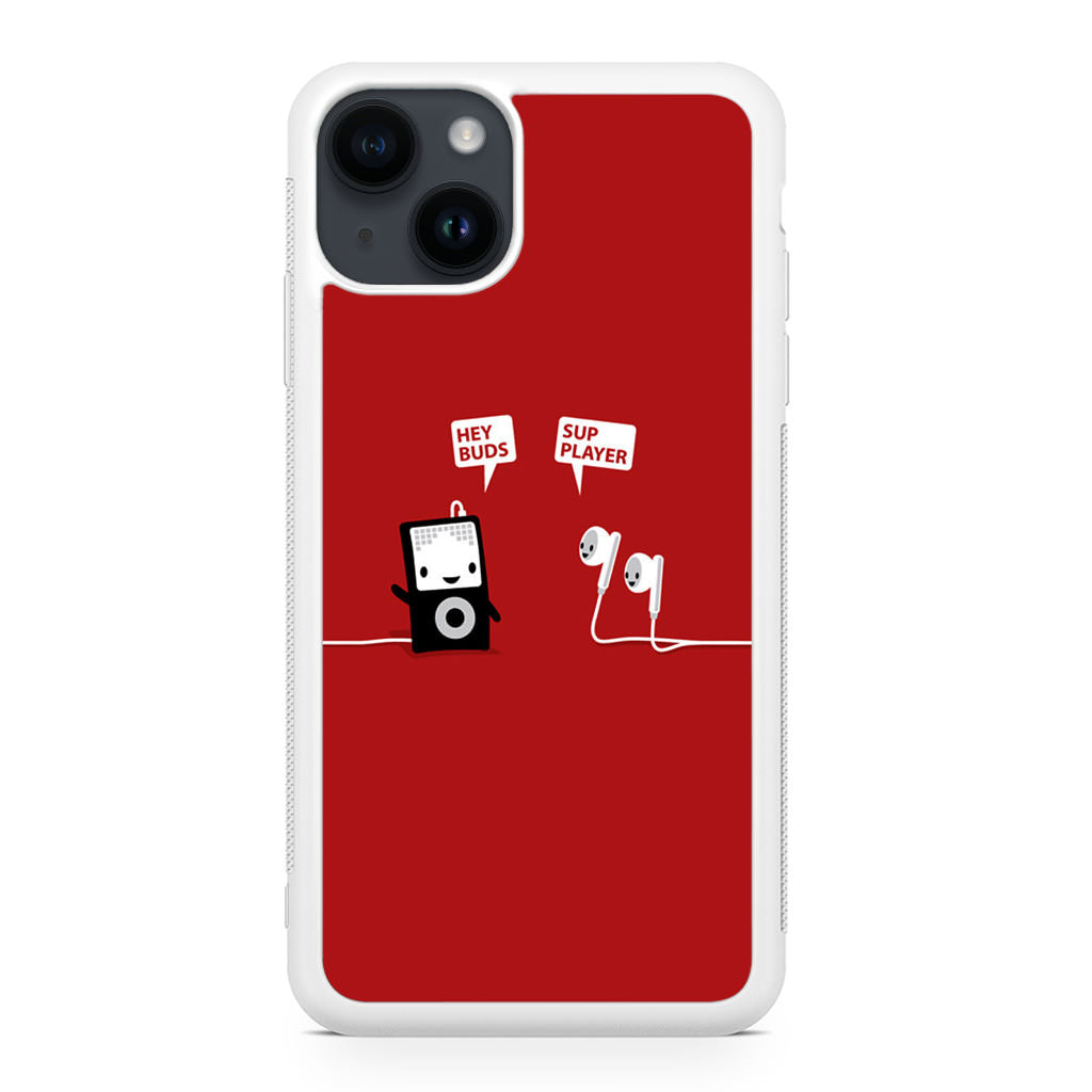 Funny Music Headphones Player Buds iPhone 15 / 15 Plus Case