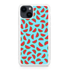 Watermelon Fruit Pattern Blue iPhone 15 / 15 Plus Case