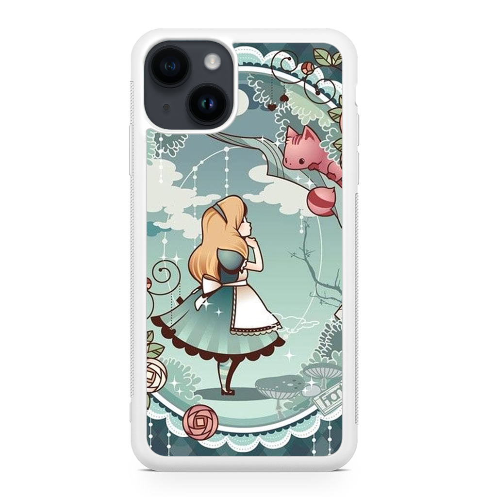 Alice And Cheshire Cat Poster iPhone 15 / 15 Plus Case