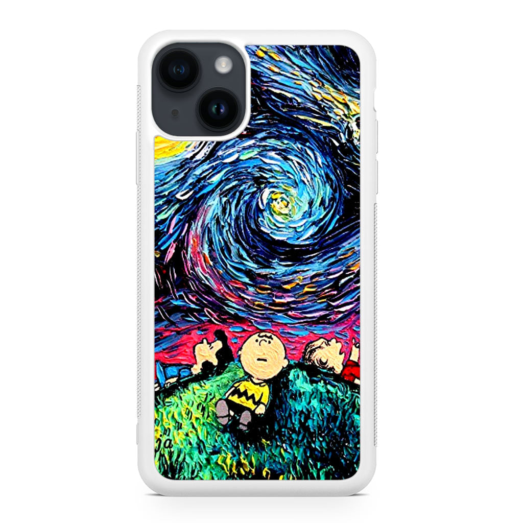 Peanuts At Starry Night iPhone 15 / 15 Plus Case