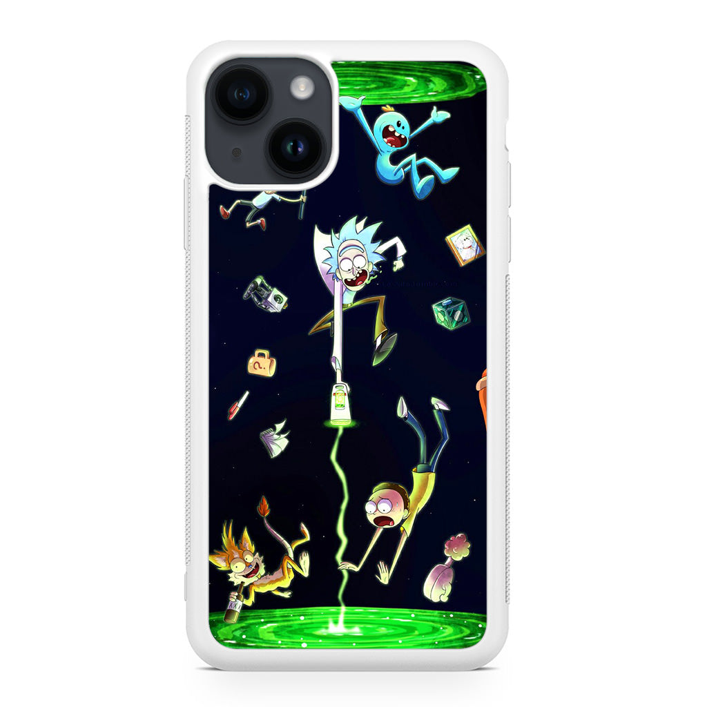Rick And Morty Portal Fall iPhone 14 / 14 Plus Case
