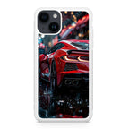 Red Sport Car in the Rain iPhone 14 / 14 Plus Case