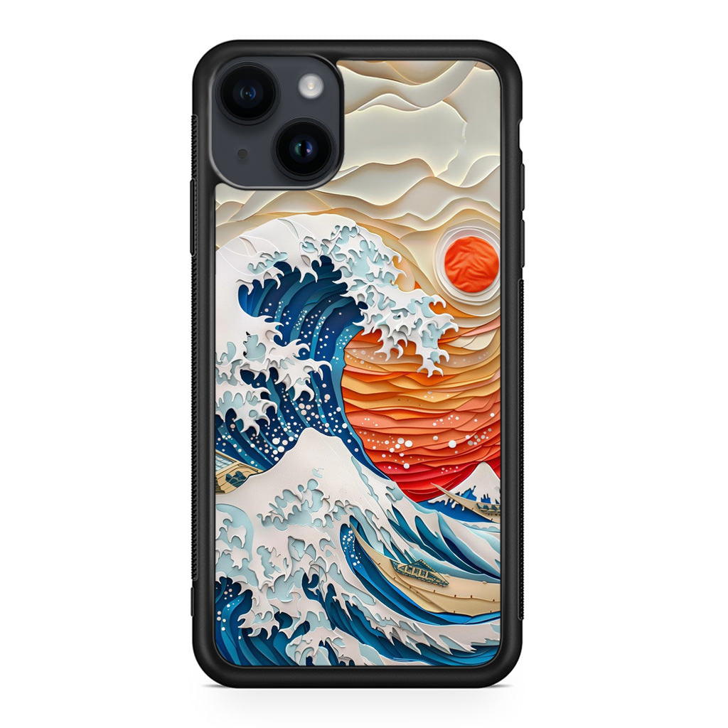 The Great Wave Off Paper Art iPhone 15 / 15 Plus Case