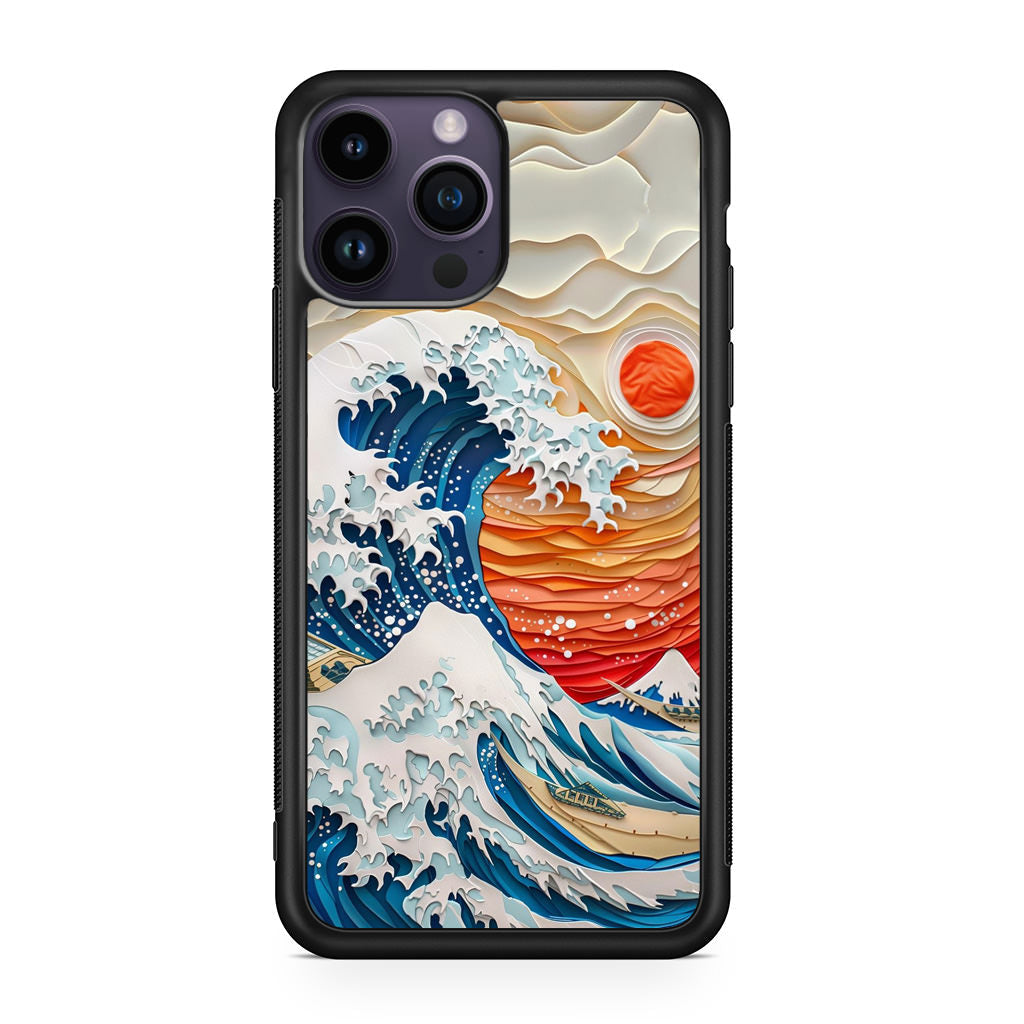 The Great Wave Off Paper Art iPhone 15 Pro / 15 Pro Max Case