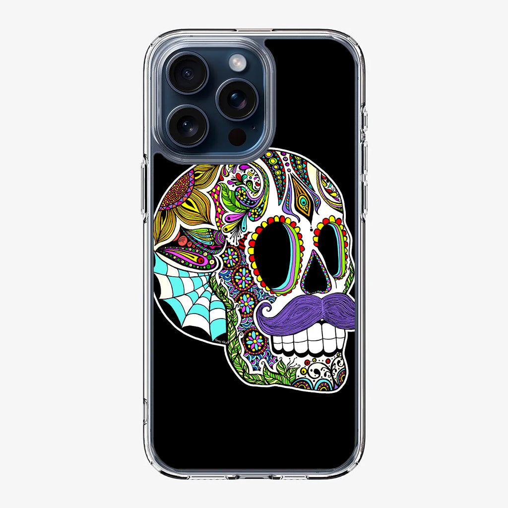 Mustache Sugar Skull iPhone 15 Pro / 15 Pro Max Case