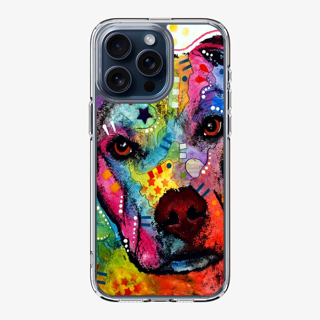 Pitbull Love Painting iPhone 15 Pro / 15 Pro Max Case