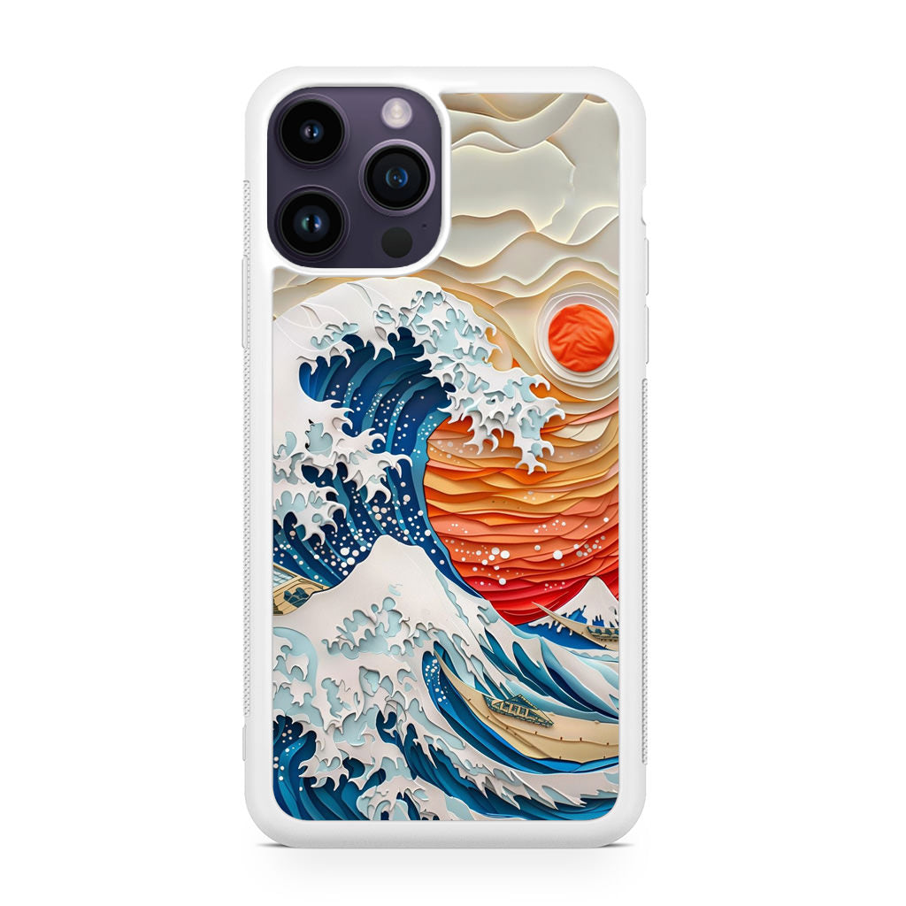 The Great Wave Off Paper Art iPhone 15 Pro / 15 Pro Max Case