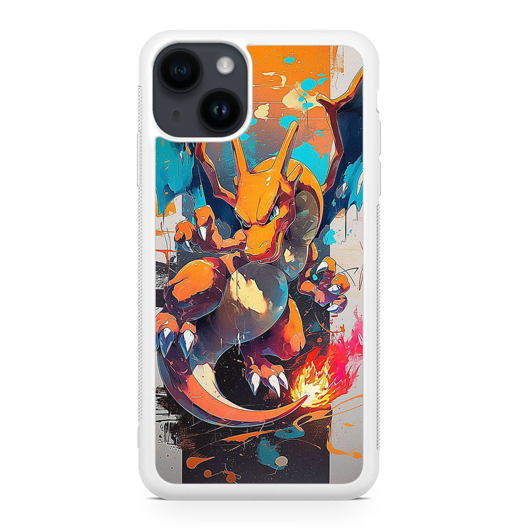 Charizard Inferno on Canvas iPhone 15 / 15 Plus Case