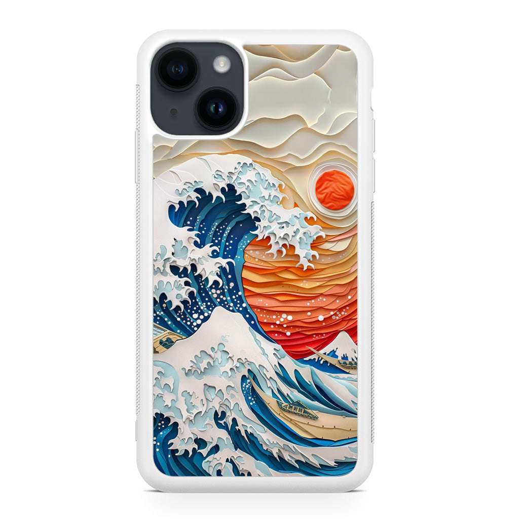 The Great Wave Off Paper Art iPhone 15 / 15 Plus Case