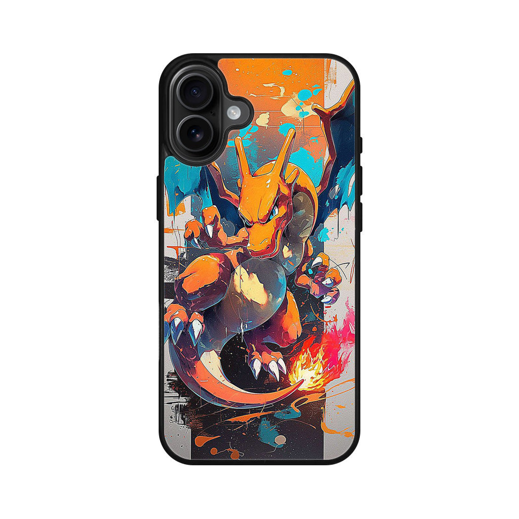 Charizard Inferno on Canvas iPhone 16 / 16 Plus Case