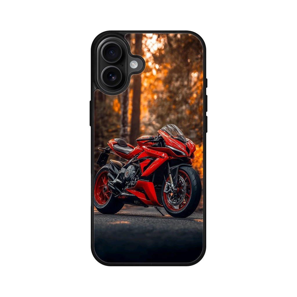 Crimson Velocity in Autumn Flame iPhone 16 / 16 Plus Case