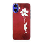 Banksy Girl With Balloons Red iPhone 16 / 16 Plus Case