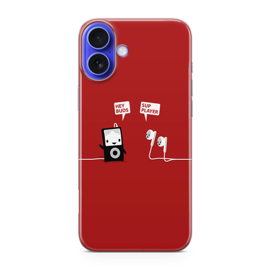 Funny Music Headphones Player Buds iPhone 16 / 16 Plus Case