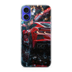 Red Sport Car in the Rain iPhone 16 / 16 Plus Case