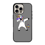 Unicorn Dabbing Grey iPhone 16 Pro / 16 Pro Max Case