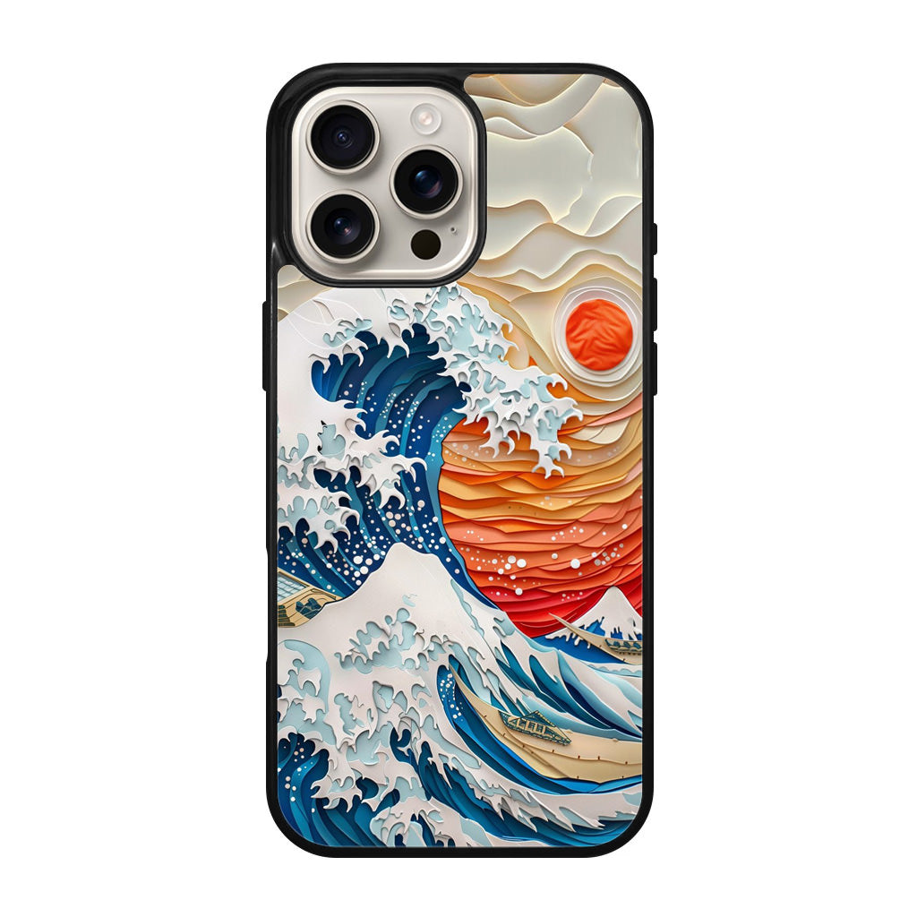 The Great Wave Off Paper Art iPhone 16 Pro / 16 Pro Max Case