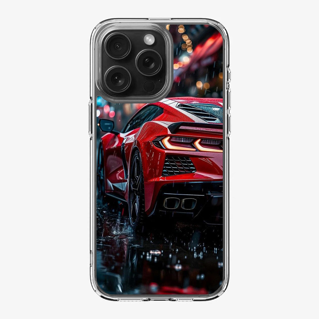 Red Sport Car in the Rain iPhone 16 Pro / 16 Pro Max Case