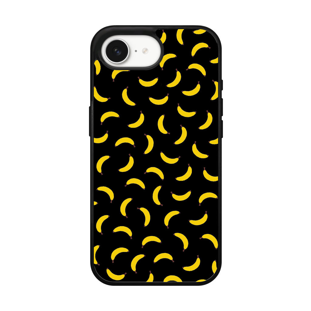 Bananas Fruit Pattern Black iPhone 16e Case