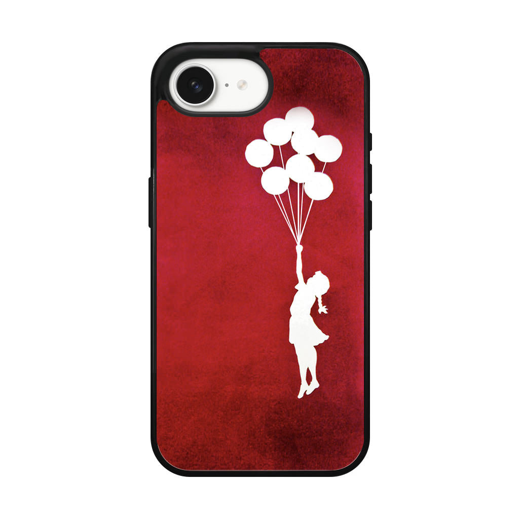 Banksy Girl With Balloons Red iPhone 16e Case