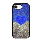 Love Glitter Blue and Grey iPhone 16e Case