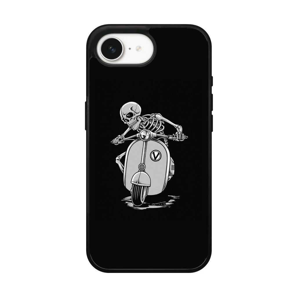 Skeleton Rides Scooter iPhone 16e Case