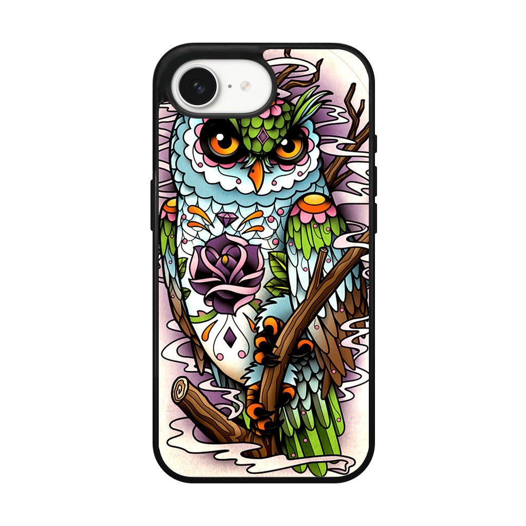 Sugar Skull Owl Tattoo iPhone 16e Case
