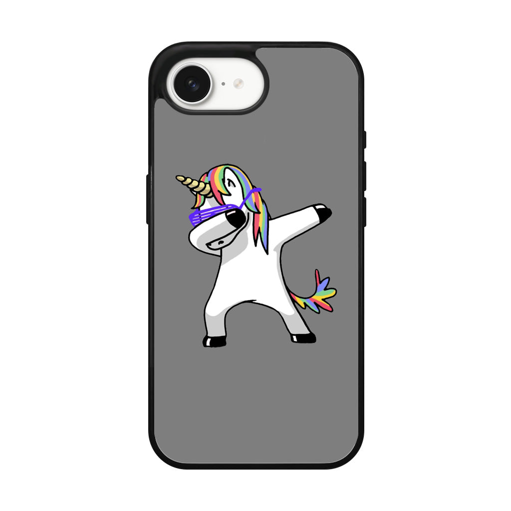 Unicorn Dabbing Grey iPhone 16e Case