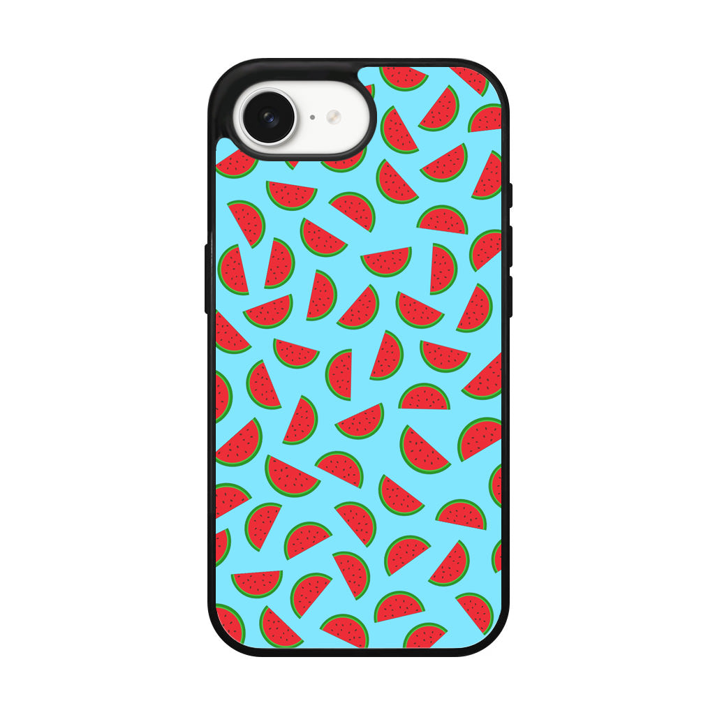 Watermelon Fruit Pattern Blue iPhone 16e Case